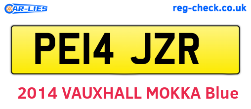 PE14JZR are the vehicle registration plates.