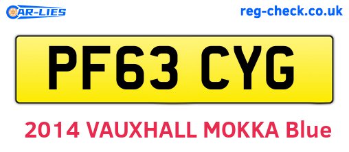 PF63CYG are the vehicle registration plates.