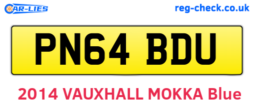 PN64BDU are the vehicle registration plates.