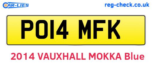 PO14MFK are the vehicle registration plates.