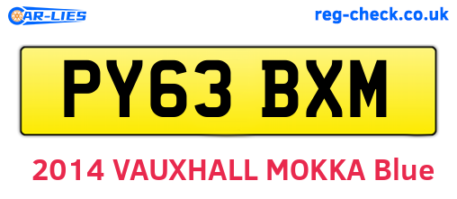 PY63BXM are the vehicle registration plates.