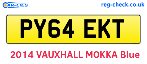 PY64EKT are the vehicle registration plates.