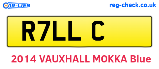 R7LLC are the vehicle registration plates.