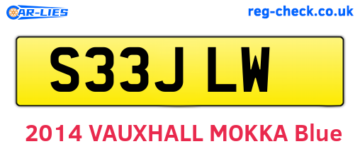S33JLW are the vehicle registration plates.