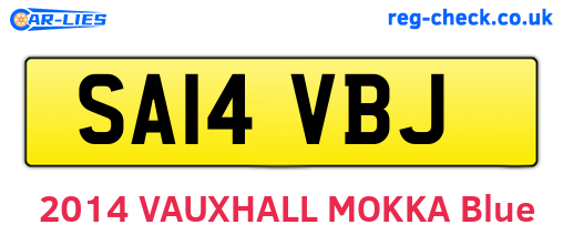 SA14VBJ are the vehicle registration plates.