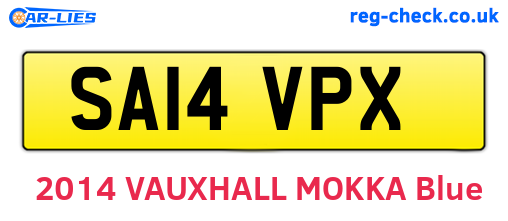 SA14VPX are the vehicle registration plates.