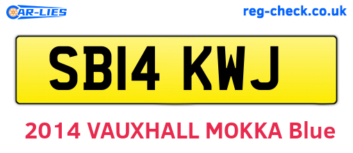 SB14KWJ are the vehicle registration plates.