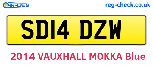 SD14DZW are the vehicle registration plates.
