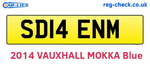 SD14ENM are the vehicle registration plates.
