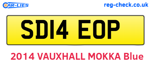 SD14EOP are the vehicle registration plates.