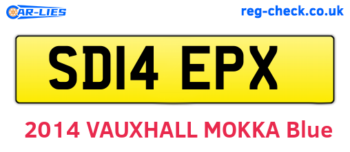 SD14EPX are the vehicle registration plates.