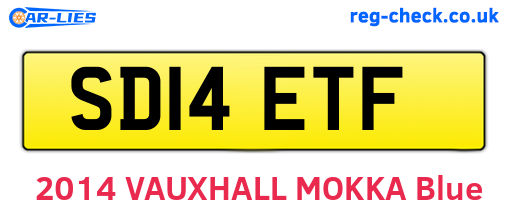 SD14ETF are the vehicle registration plates.