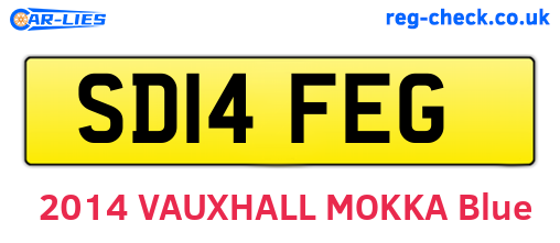 SD14FEG are the vehicle registration plates.