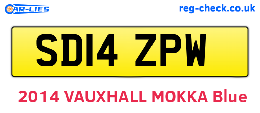 SD14ZPW are the vehicle registration plates.