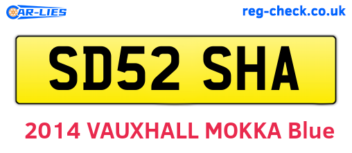 SD52SHA are the vehicle registration plates.