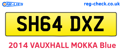 SH64DXZ are the vehicle registration plates.
