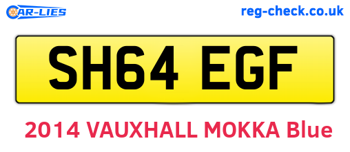 SH64EGF are the vehicle registration plates.