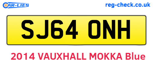 SJ64ONH are the vehicle registration plates.