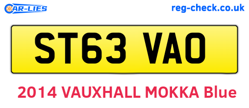 ST63VAO are the vehicle registration plates.