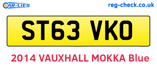 ST63VKO are the vehicle registration plates.