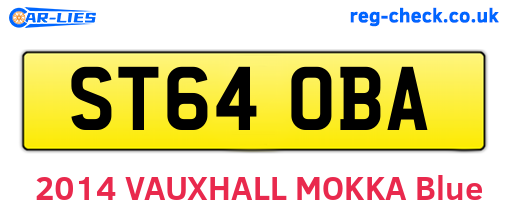 ST64OBA are the vehicle registration plates.