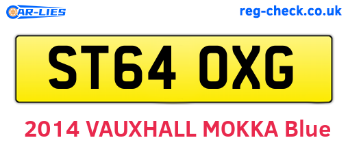 ST64OXG are the vehicle registration plates.
