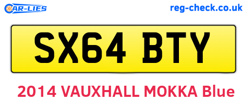 SX64BTY are the vehicle registration plates.