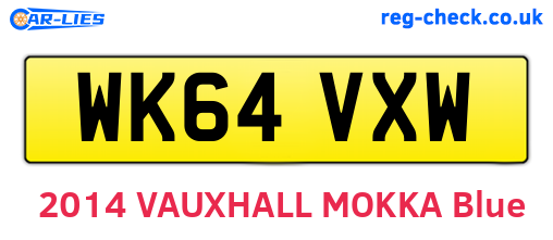 WK64VXW are the vehicle registration plates.