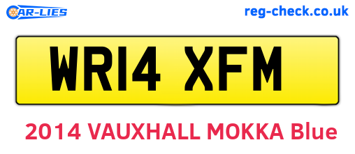 WR14XFM are the vehicle registration plates.