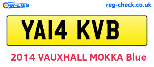 YA14KVB are the vehicle registration plates.