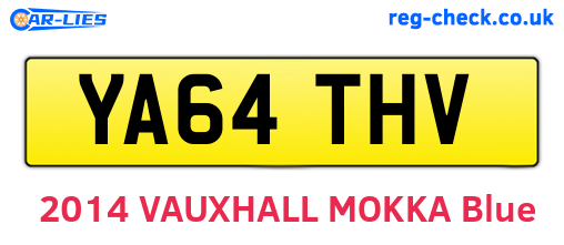 YA64THV are the vehicle registration plates.