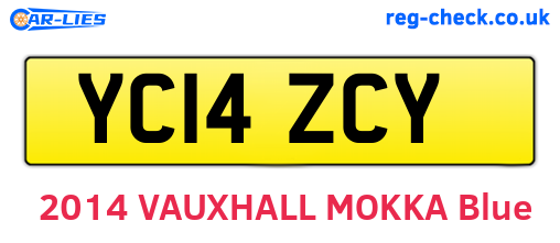 YC14ZCY are the vehicle registration plates.