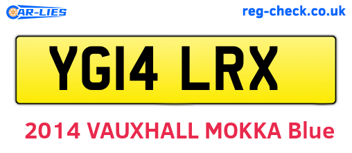 YG14LRX are the vehicle registration plates.