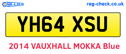 YH64XSU are the vehicle registration plates.