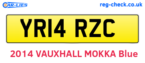YR14RZC are the vehicle registration plates.