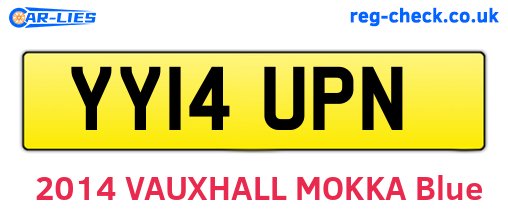 YY14UPN are the vehicle registration plates.