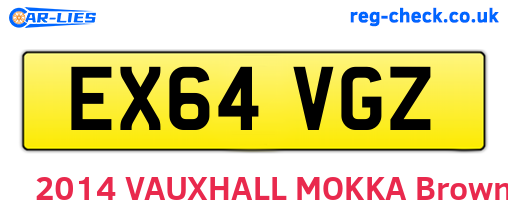 EX64VGZ are the vehicle registration plates.