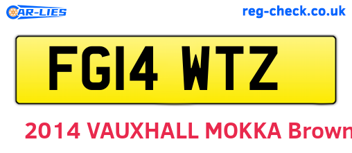 FG14WTZ are the vehicle registration plates.