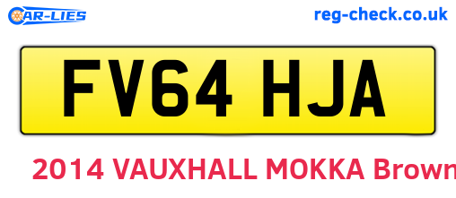 FV64HJA are the vehicle registration plates.