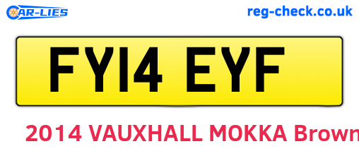 FY14EYF are the vehicle registration plates.