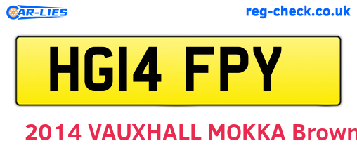 HG14FPY are the vehicle registration plates.