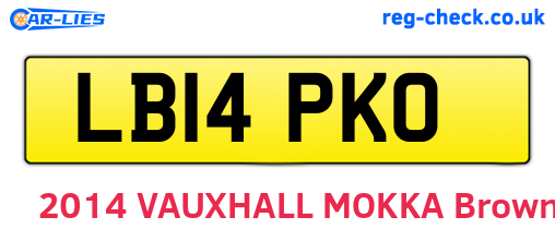 LB14PKO are the vehicle registration plates.