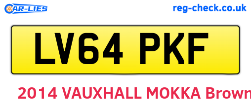 LV64PKF are the vehicle registration plates.