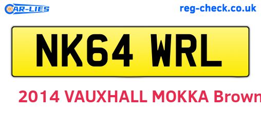 NK64WRL are the vehicle registration plates.