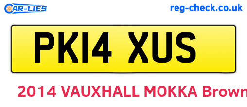 PK14XUS are the vehicle registration plates.
