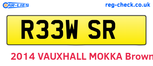 R33WSR are the vehicle registration plates.