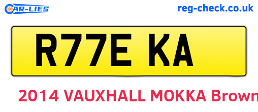 R77EKA are the vehicle registration plates.