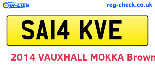 SA14KVE are the vehicle registration plates.