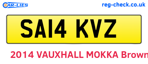 SA14KVZ are the vehicle registration plates.