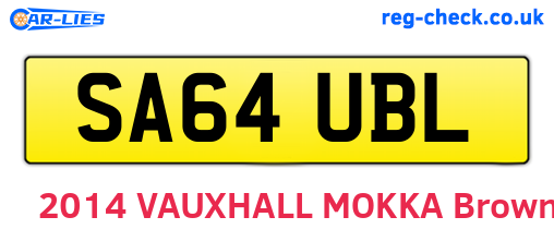 SA64UBL are the vehicle registration plates.